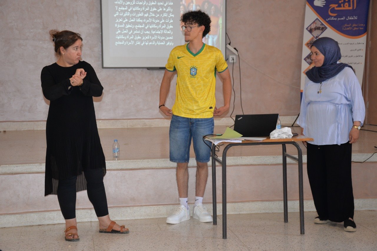 Members of the Deaf community participating in a Dar Al Maghreb activity